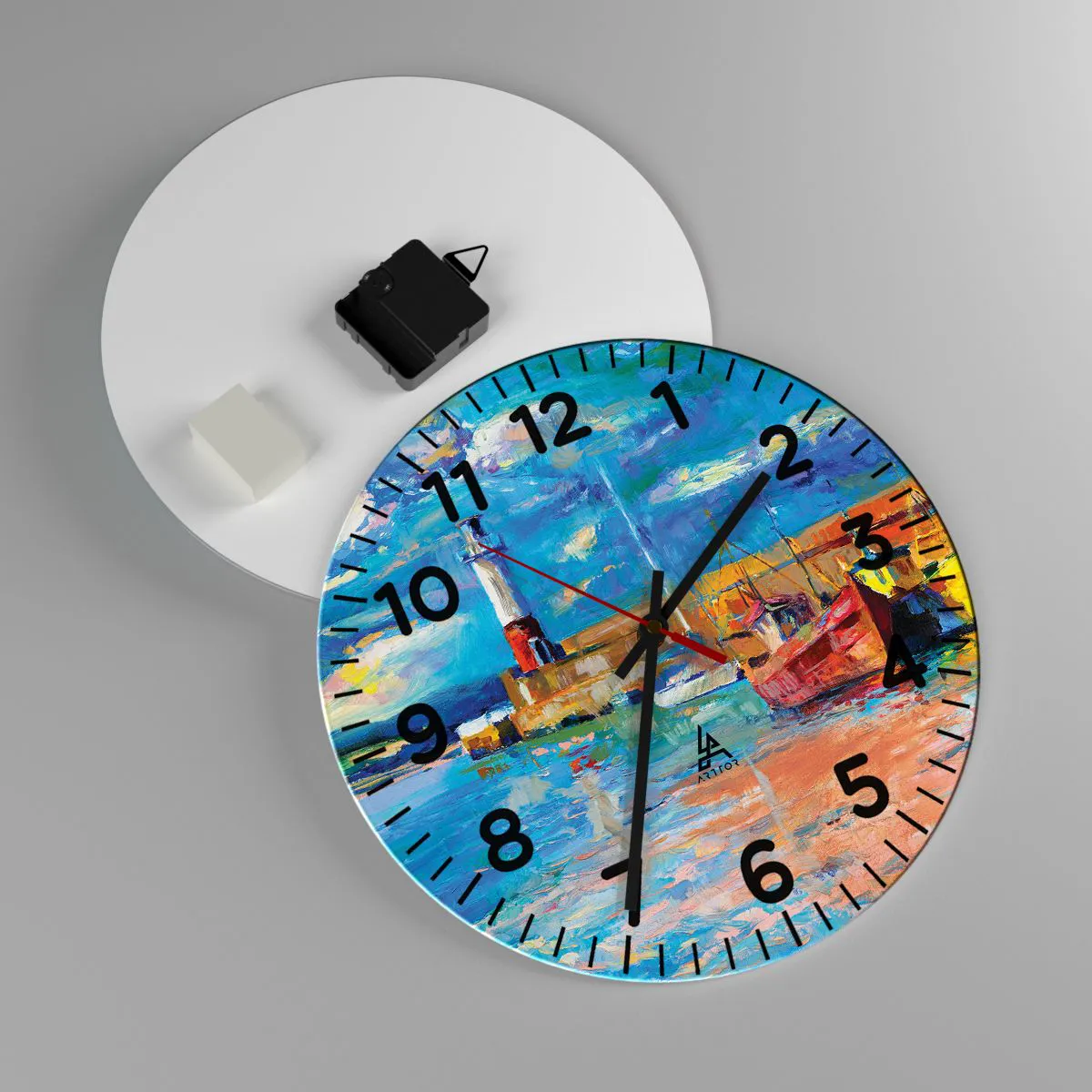 Falióra, Óra - Egy délután a szivárványos öbölben - 30x30 cm