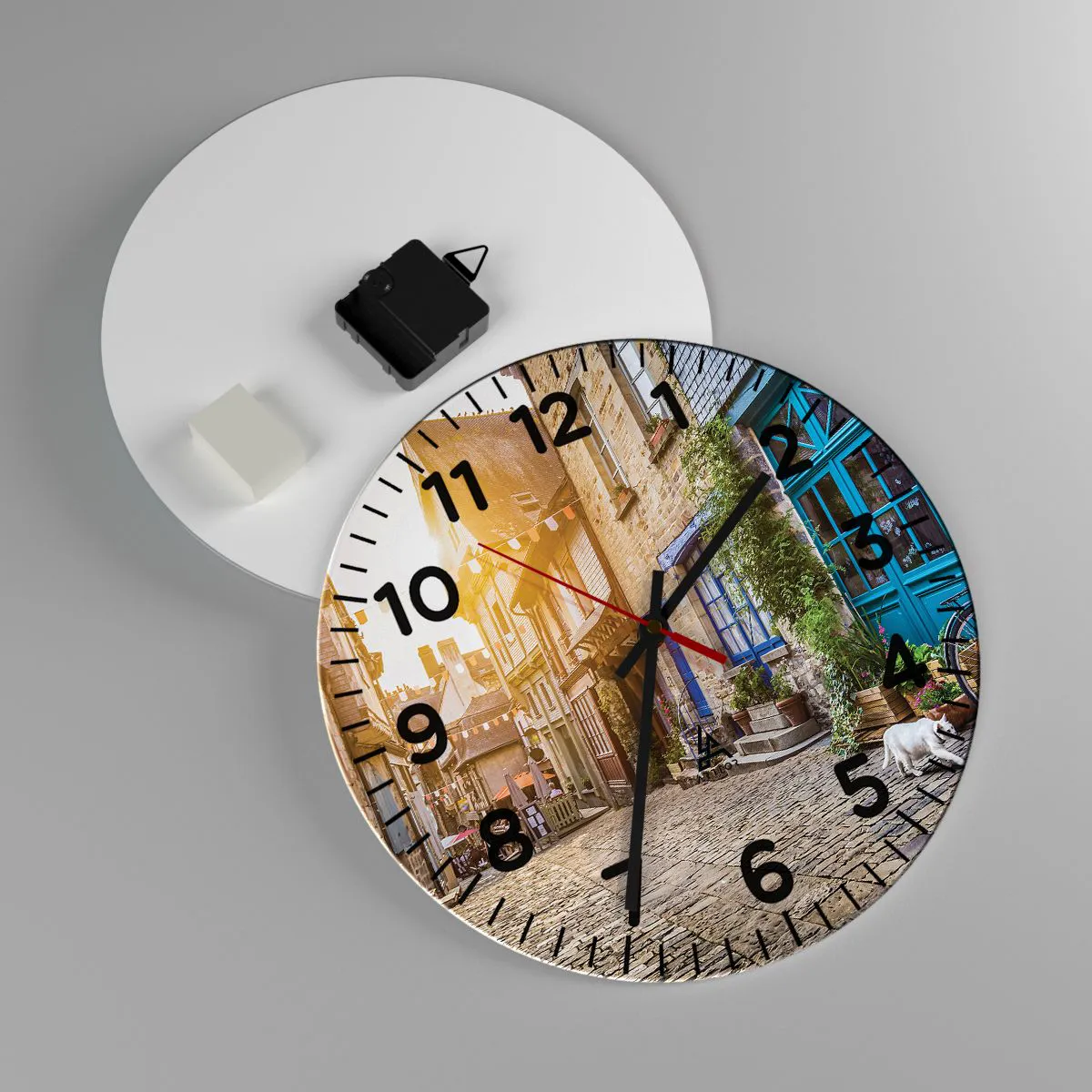 Wanduhr - Glasuhr - Der weiße Geist der Stadt - 30x30 cm