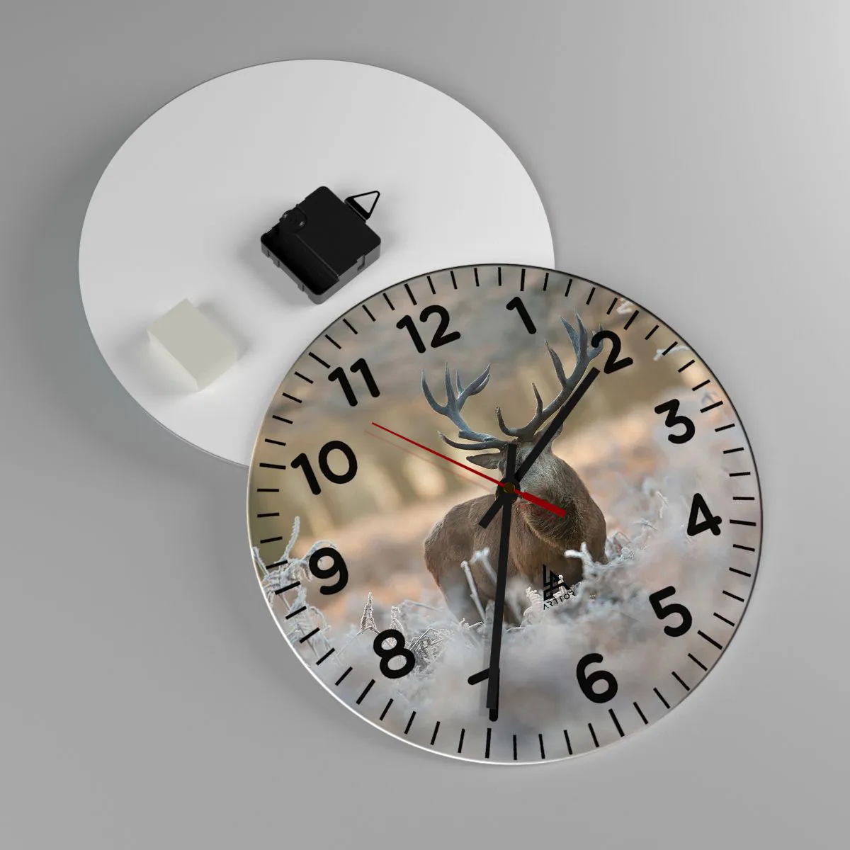 Wanduhr - Glasuhr - Ein flotter Morgen - 30x30 cm