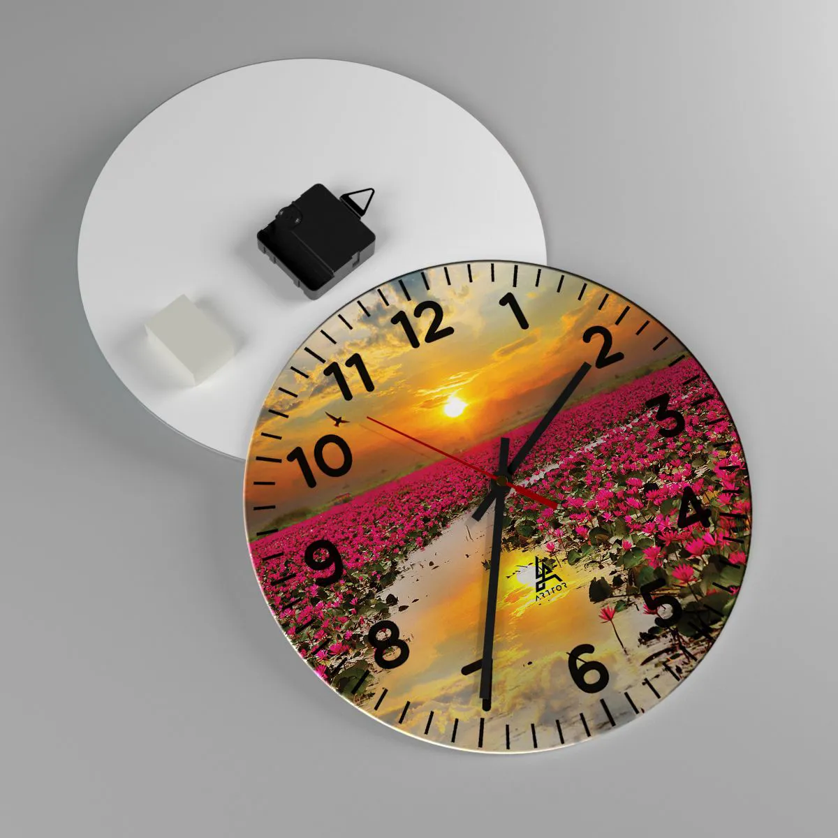 Ceas de perete - Ceas pe sticlă - Viața secretă a lacului - 30x30 cm