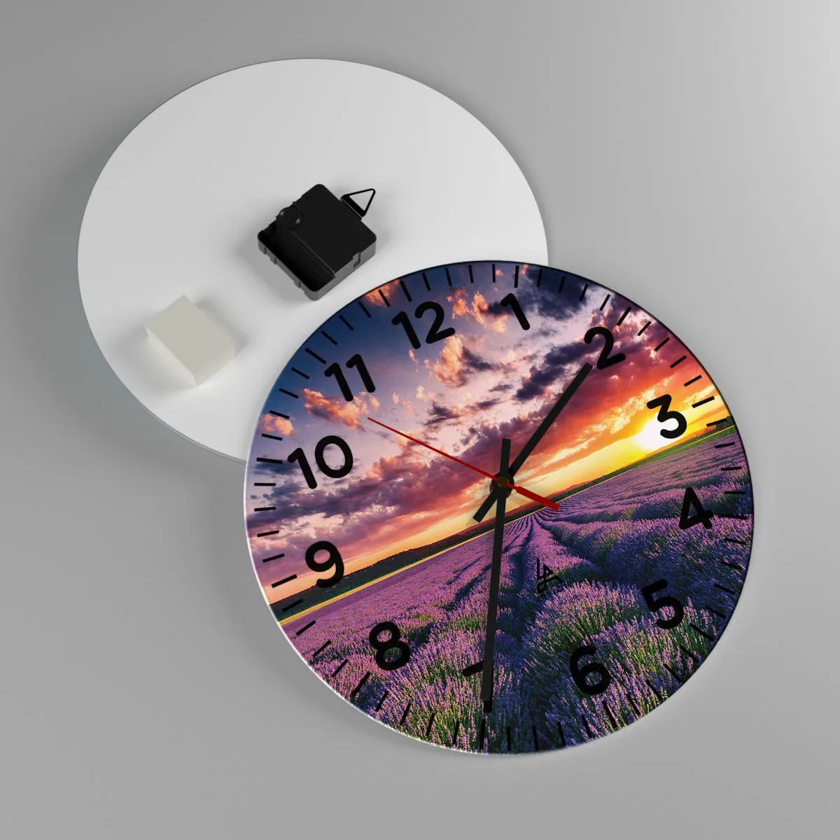 Horloge murale - Pendule murale - Monde de lavande - 30x30 cm