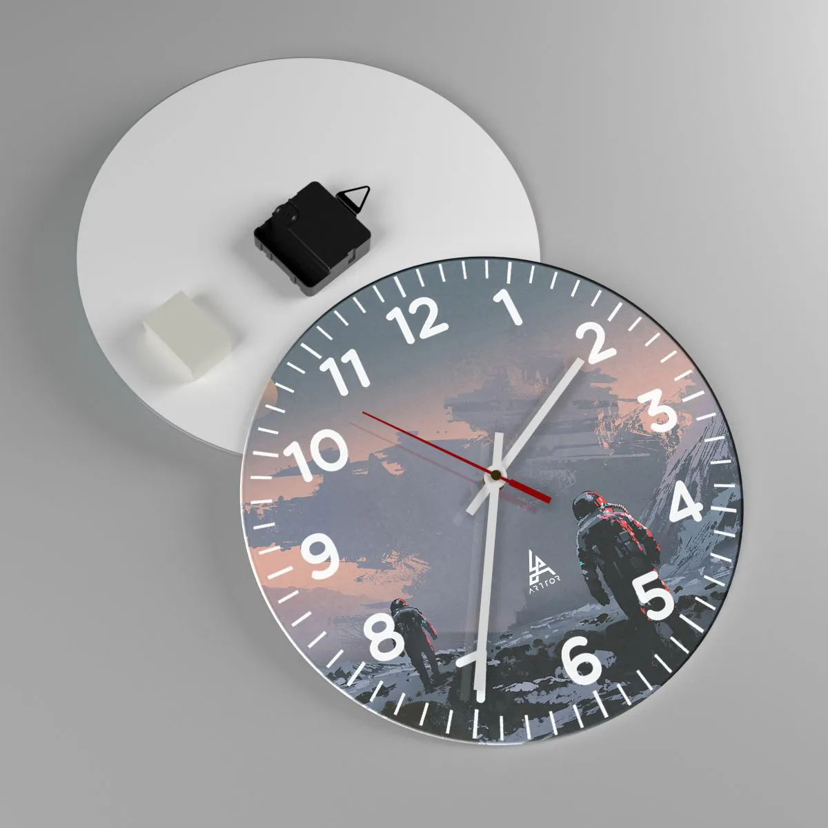 Ceas de perete - Ceas pe sticlă - Sub o stea necunoscută - 30x30 cm