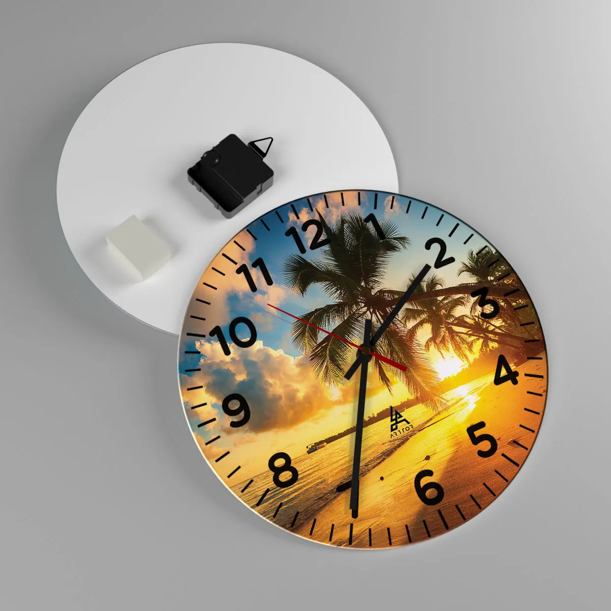 Wanduhr - Glasuhr - Karibischer Traum - 30x30 cm