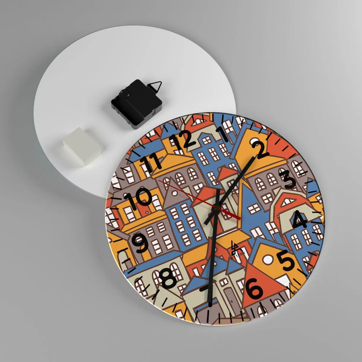 Relógio de parede - Relógio em vidro - Atrás da casa - 30x30 cm