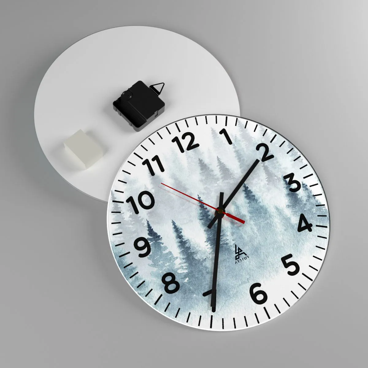 Ceas de perete - Ceas pe sticlă - Înfășurate în ceață - 30x30 cm