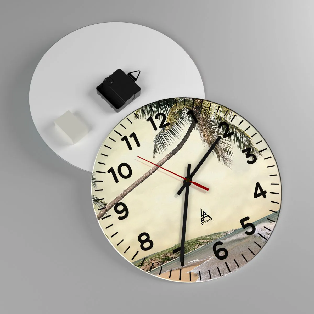 Wanduhr - Glasuhr - Tropischer Traum - 30x30 cm