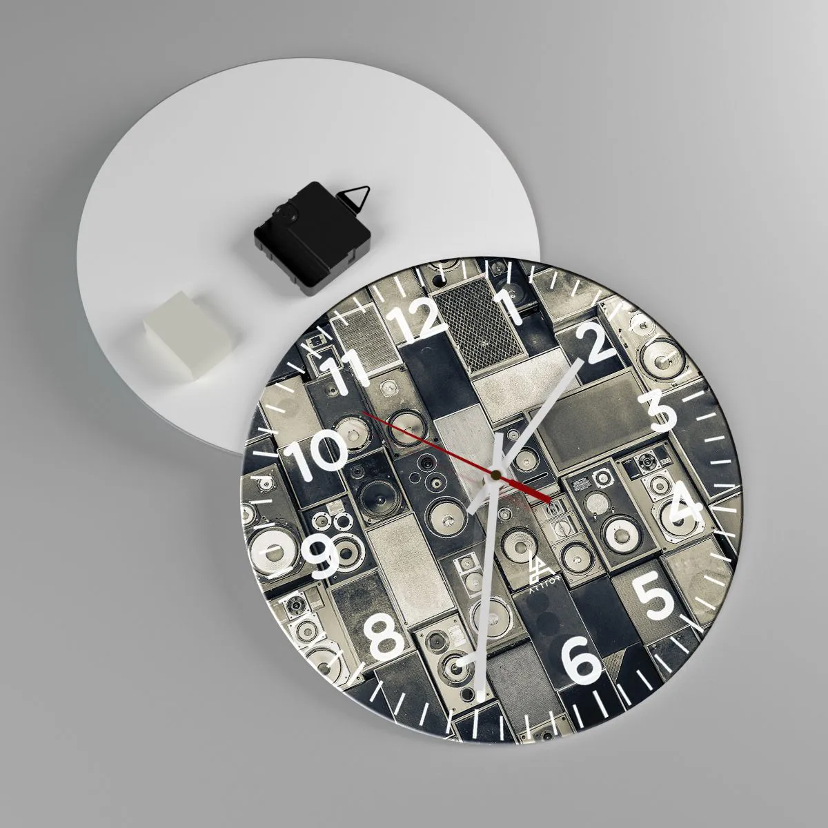 Reloj de pared - Reloj de vidrio - Y todo fluye - 30x30 cm