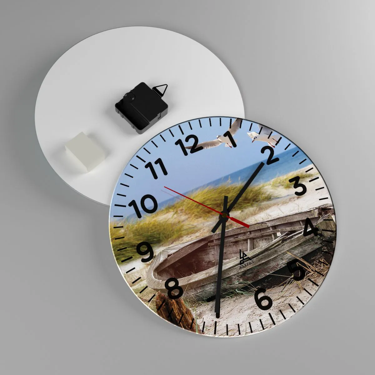 Wanduhr - Glasuhr - In Wind gebadet - 30x30 cm