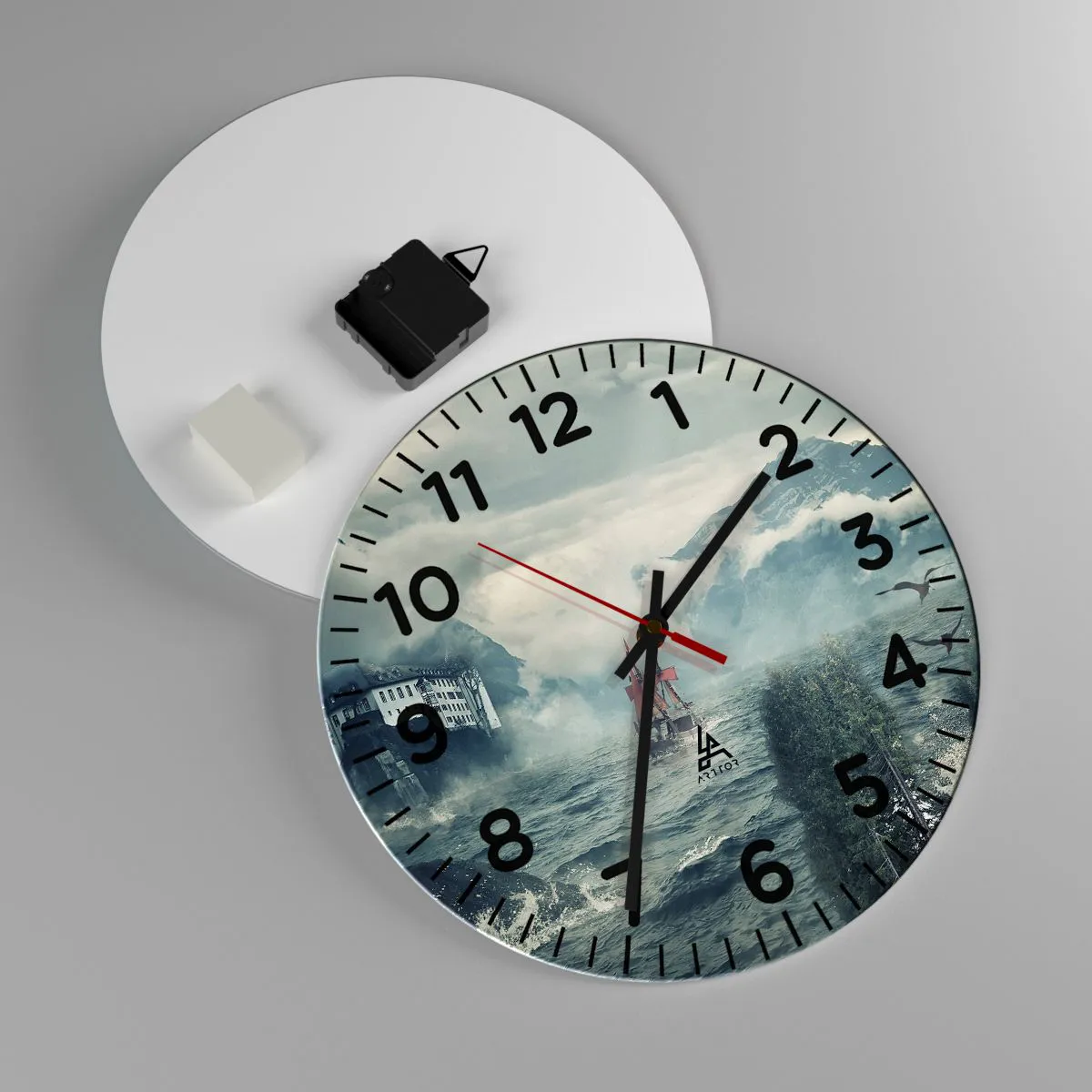 Ceas de perete - Ceas pe sticlă - Pe ape magice - 30x30 cm