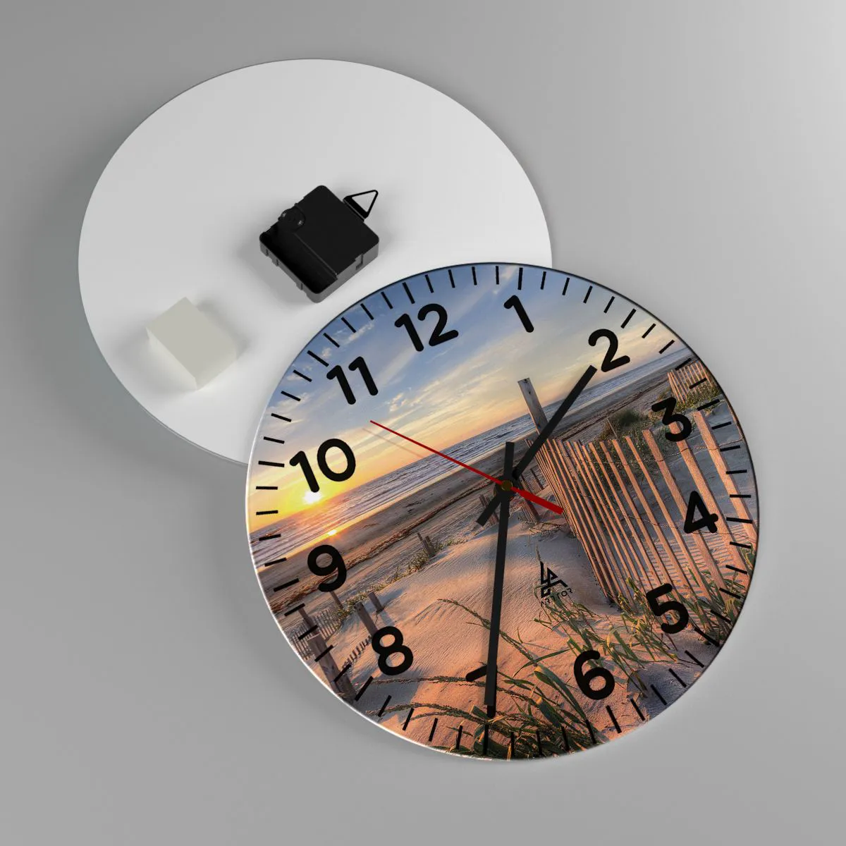 Wanduhr - Glasuhr - Schein und Schatten des Windes - 30x30 cm