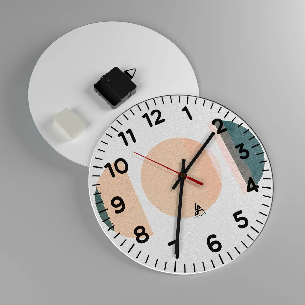 Väggklocka - Klocka på glas - Hjul efter hjul - 30x30 cm