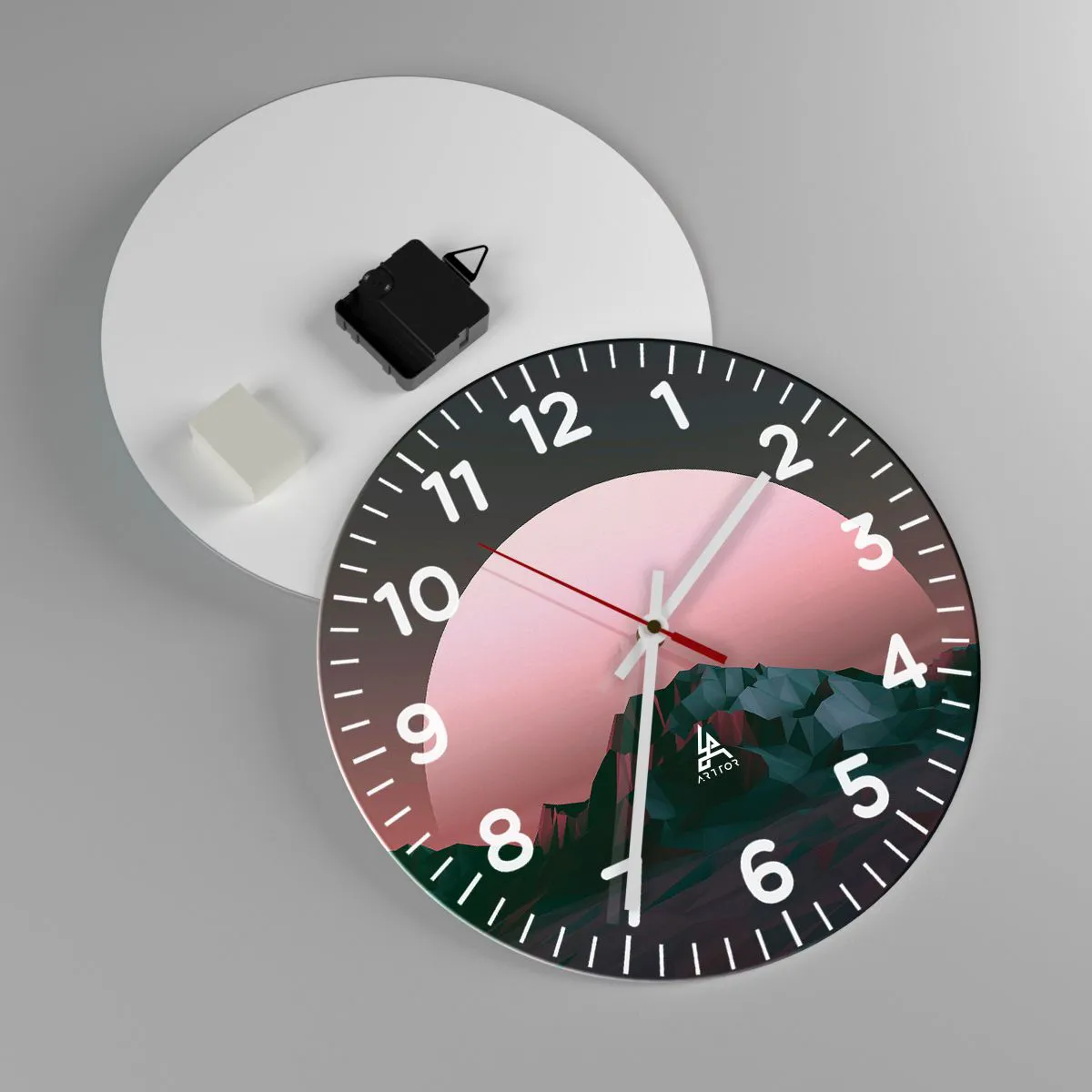 Ceas de perete - Ceas pe sticlă - Într-o galaxie învecinată - 30x30 cm