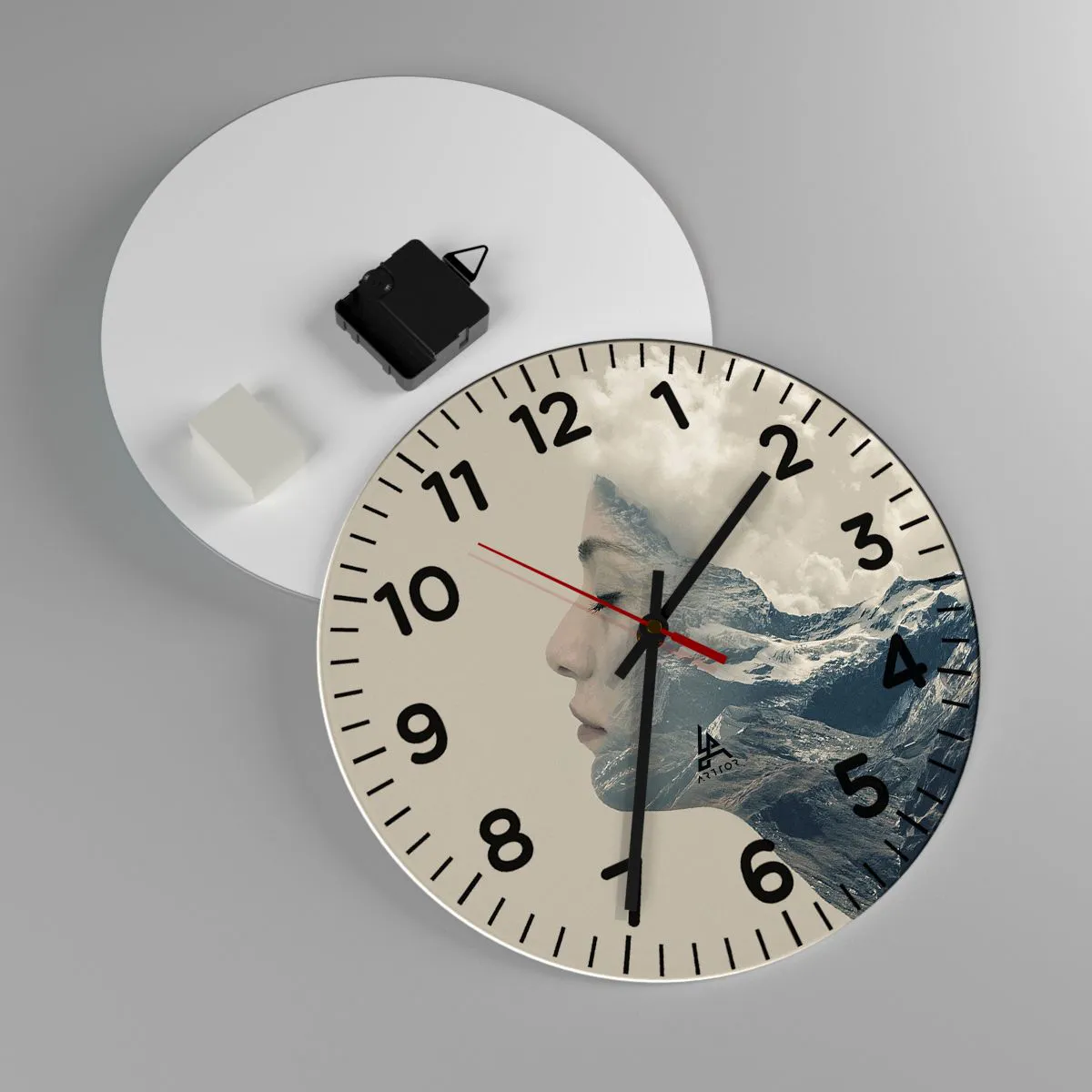 Reloj de pared - Reloj de vidrio - La belleza de los elementos - 30x30 cm