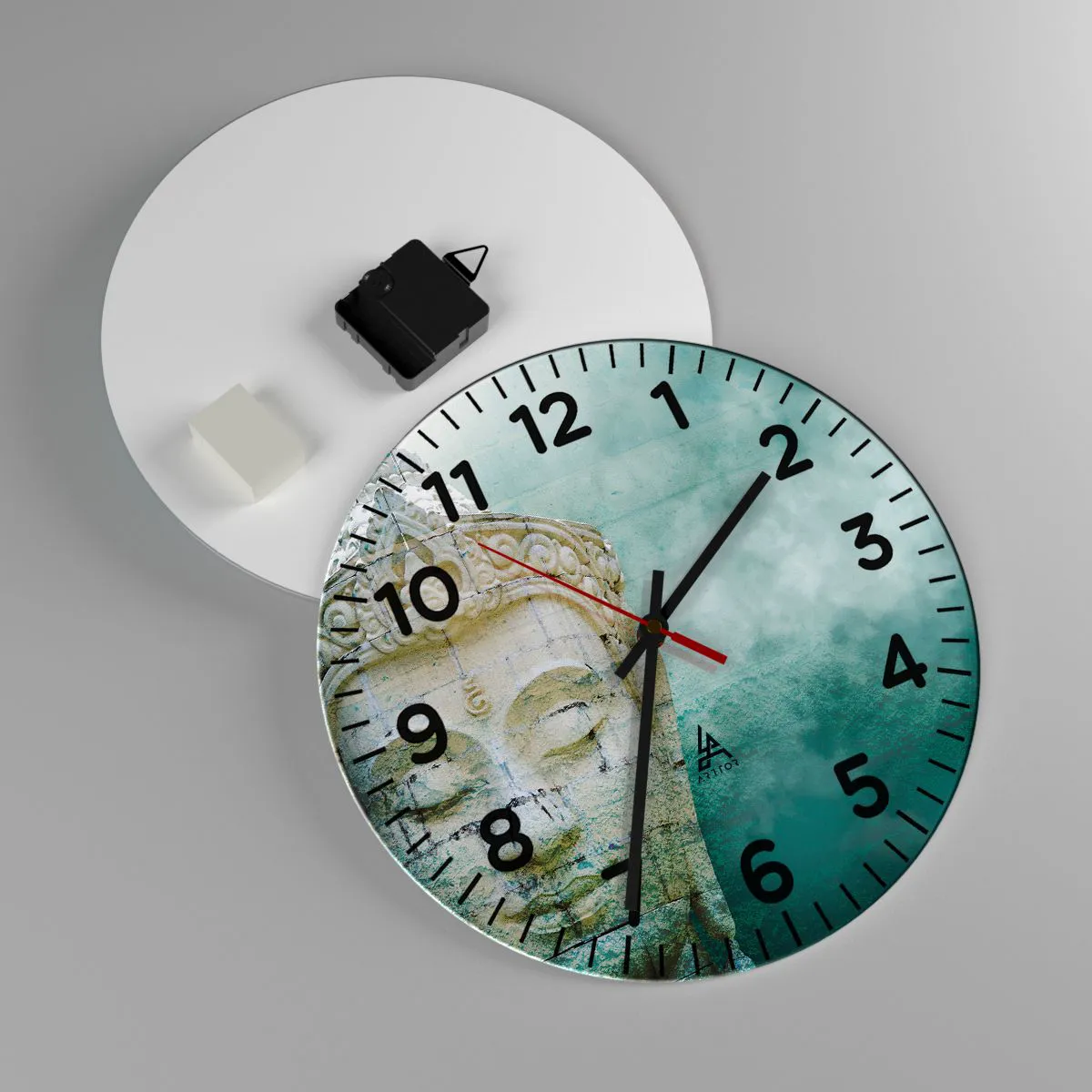 Wall clock - Clock on glass - In Search of Light - 30x30 cm