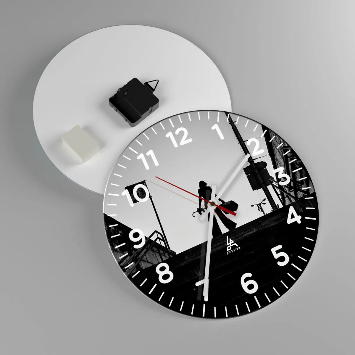 Orologio da parete - Orologio in Vetro - Gita cittadina - 30x30 cm