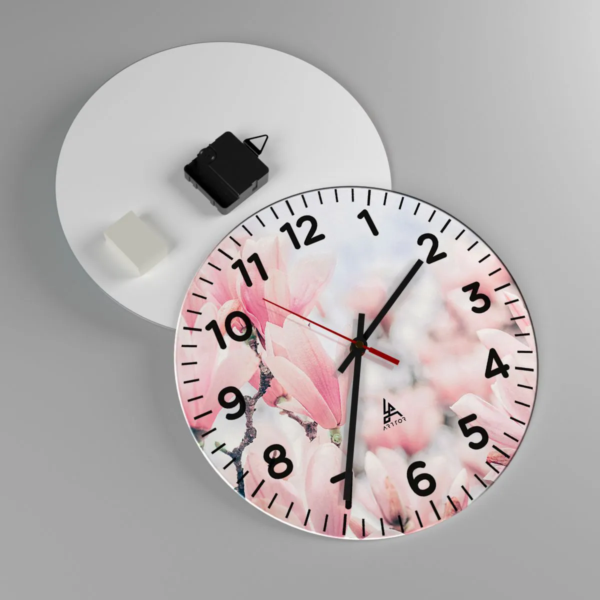 Ceas de perete - Ceas pe sticlă - Idealul de subtilitate - 30x30 cm