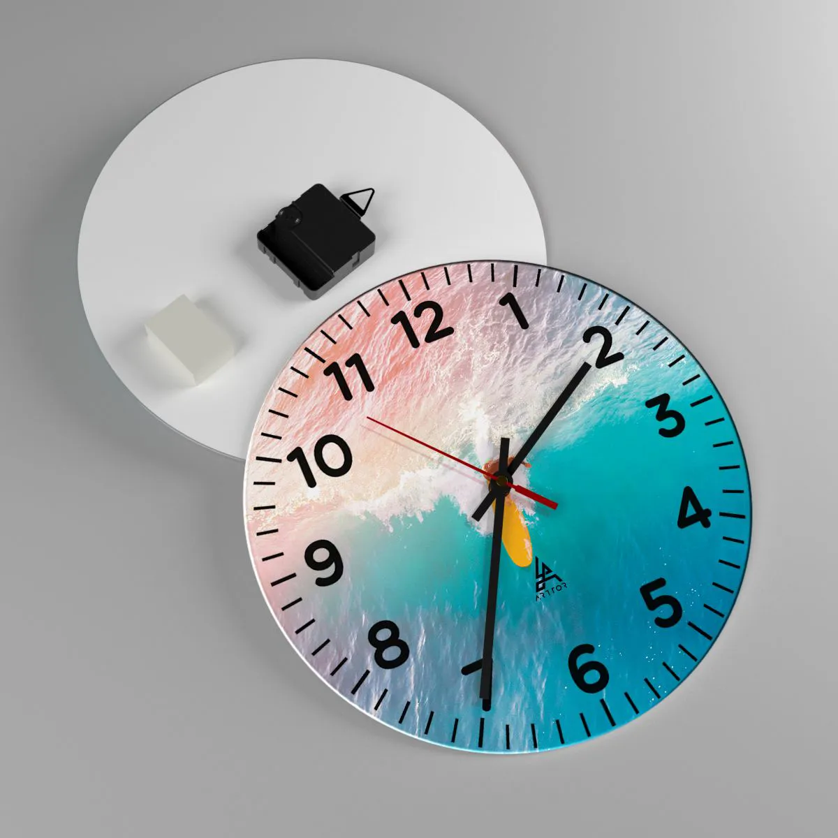 Ceas de perete - Ceas pe sticlă - Călărețul oceanului - 30x30 cm