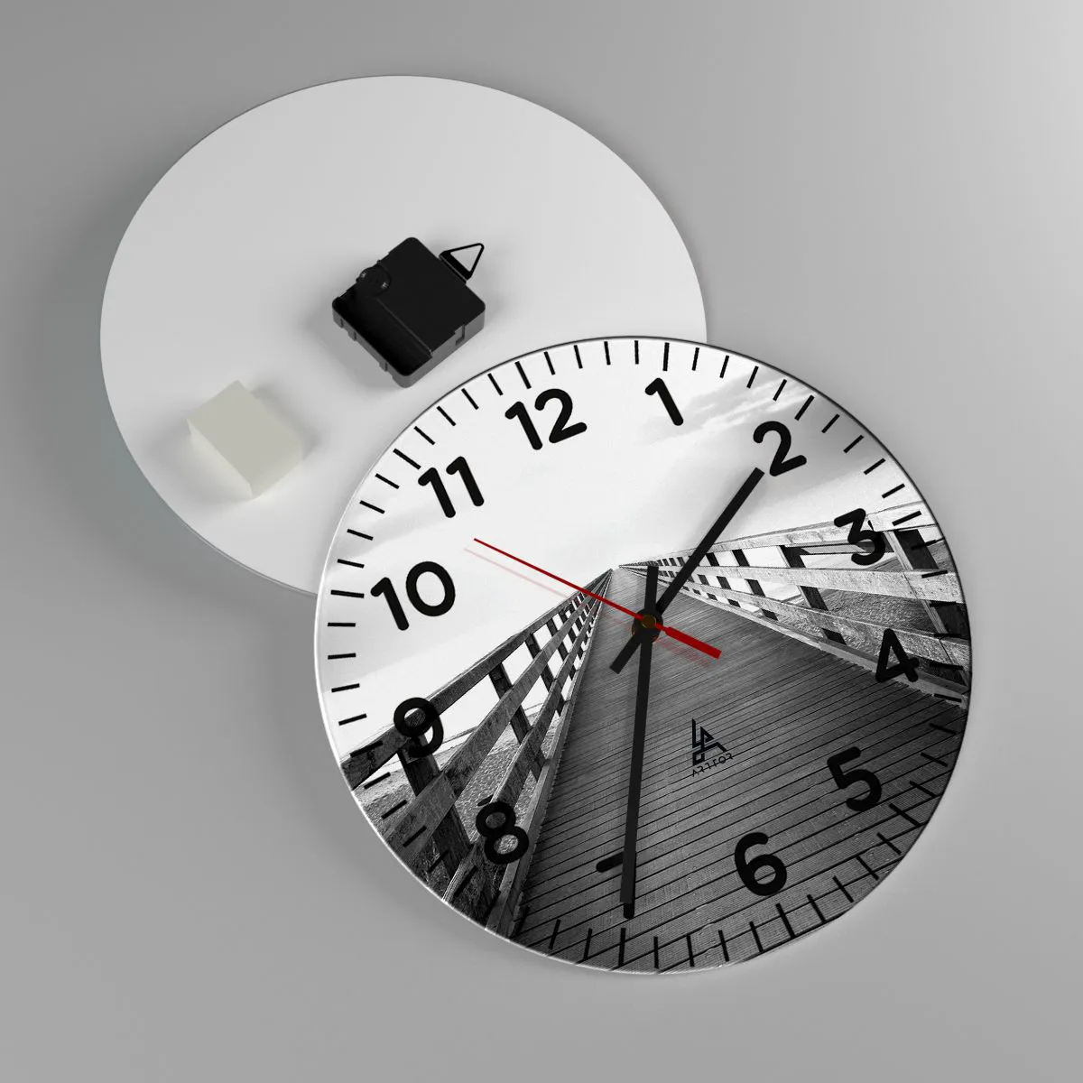 Relógio de parede - Relógio em vidro - Para longe... - 30x30 cm