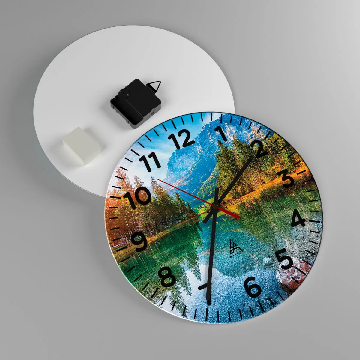 Ceas de perete - Ceas pe sticlă - Blândețea toamnei - 30x30 cm