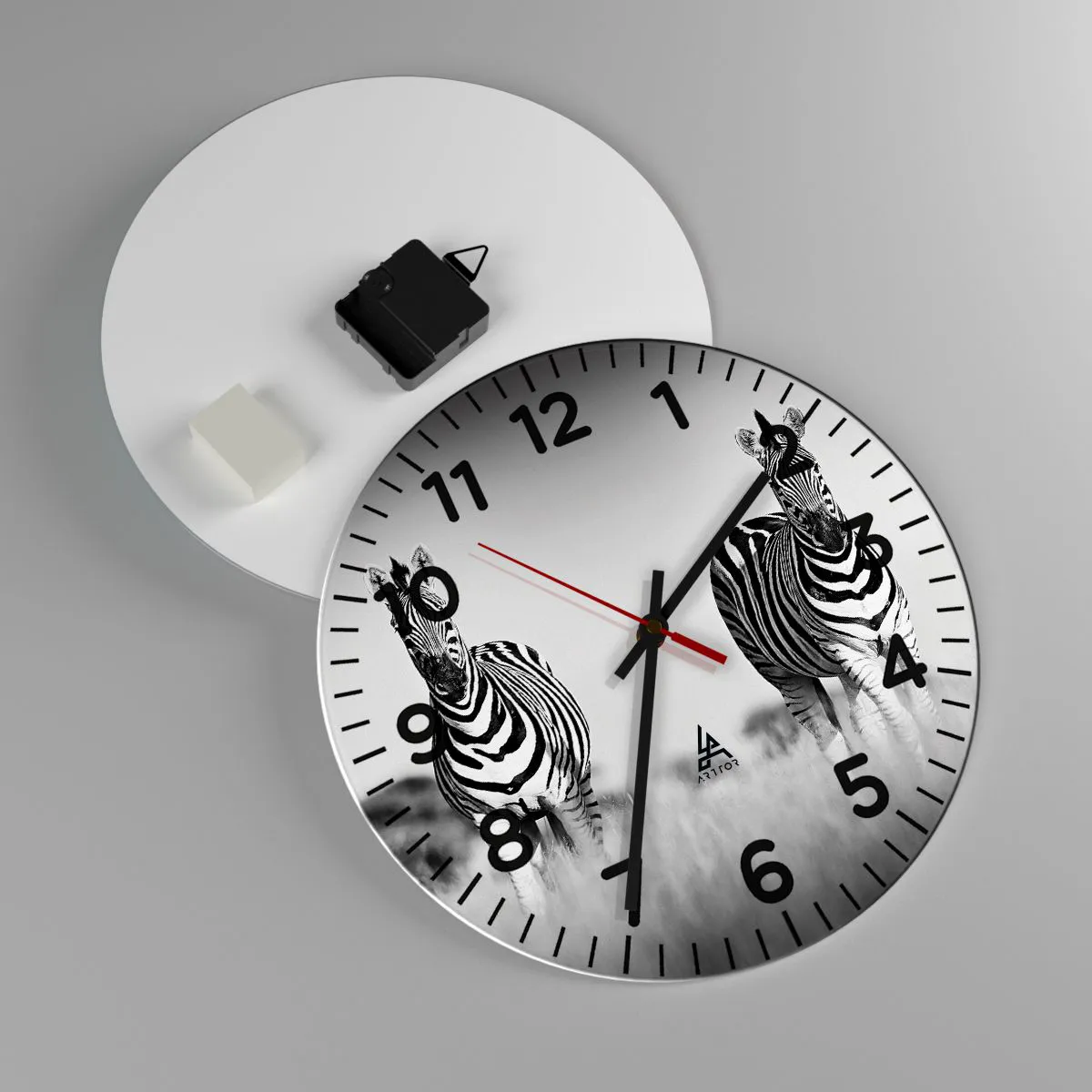 Ceas de perete - Ceas pe sticlă - Și totuși lumea e albă și neagră - 30x30 cm