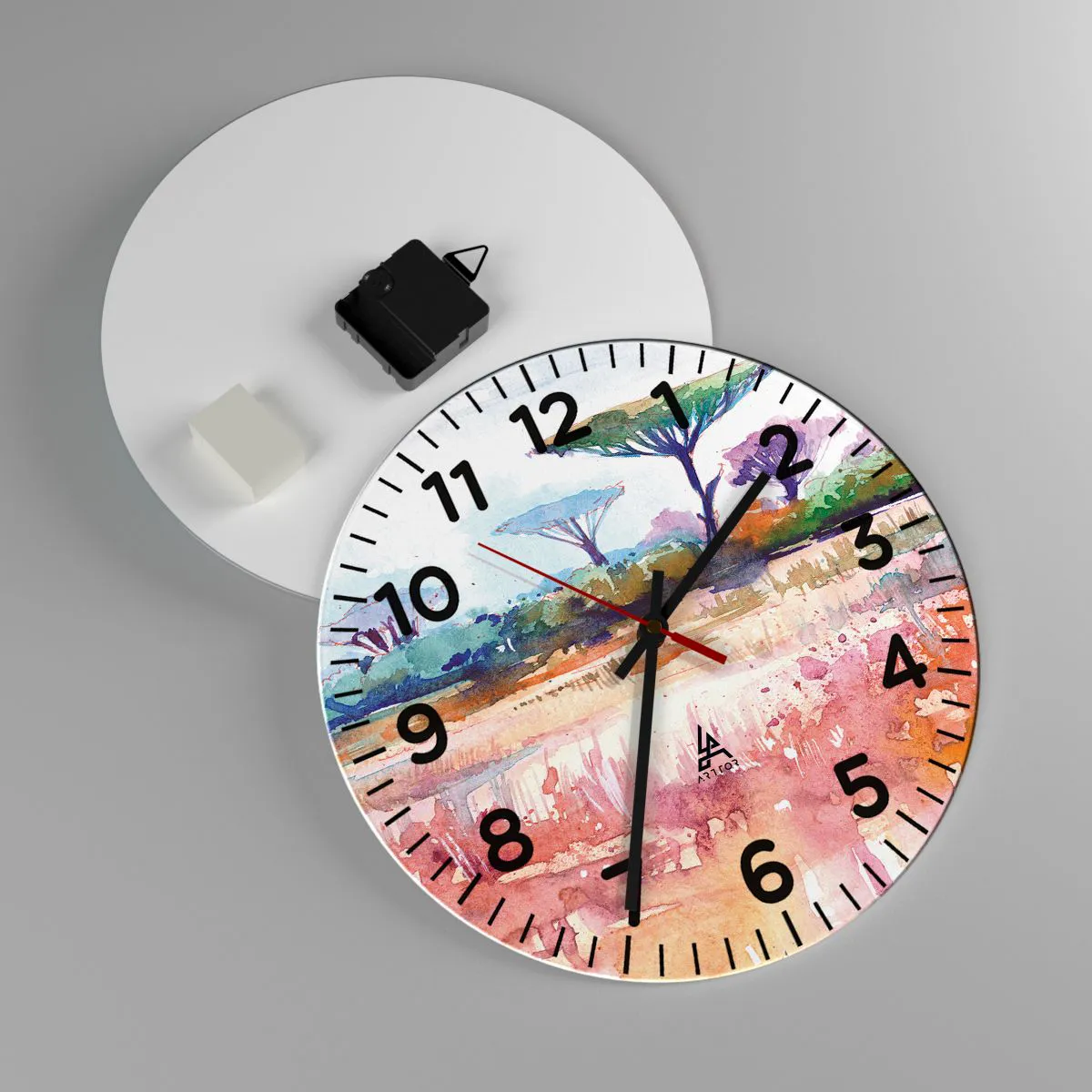 Wanduhr - Glasuhr - Savannah-Farben - 30x30 cm