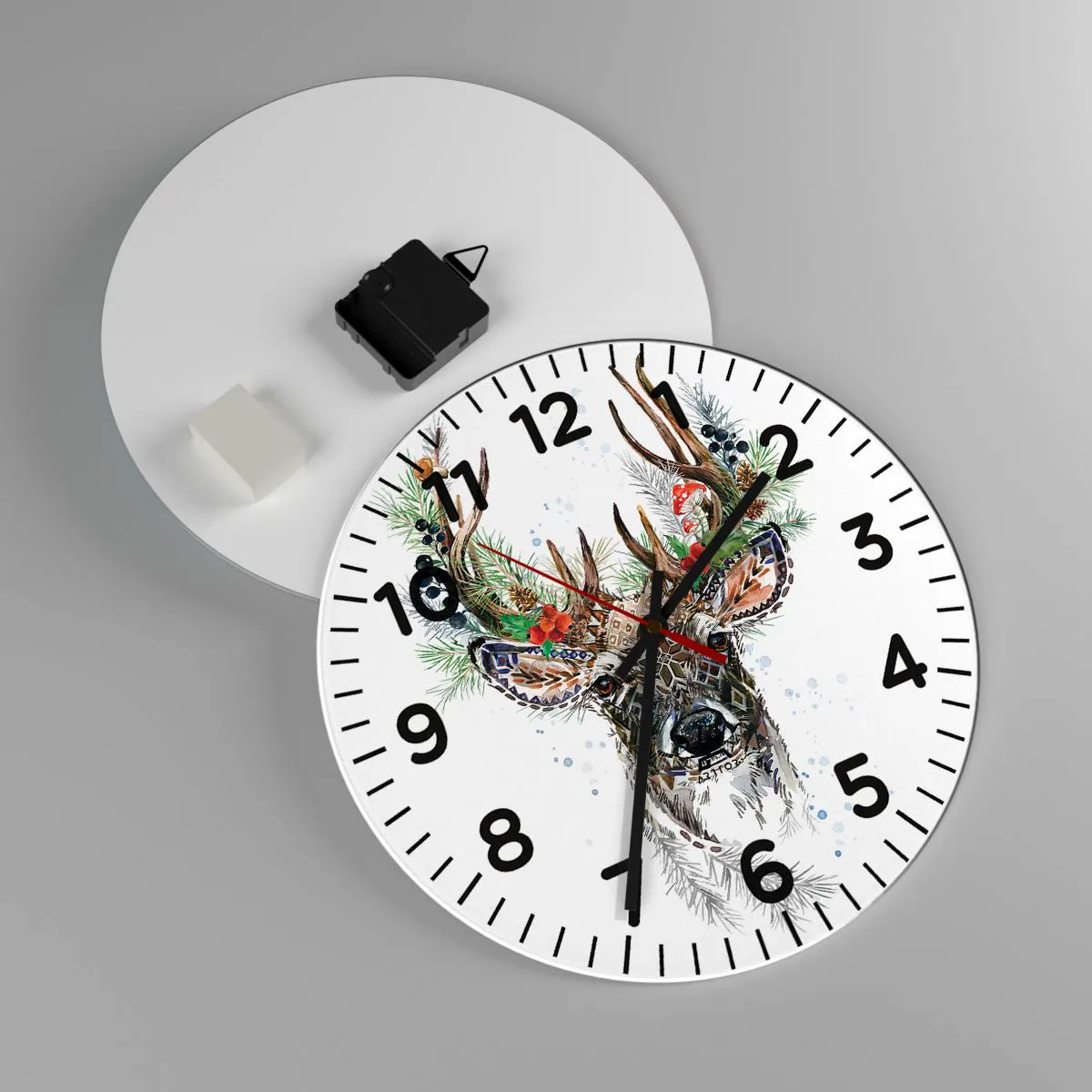 Väggklocka - Klocka på glas - I högtidskläder - 30x30 cm