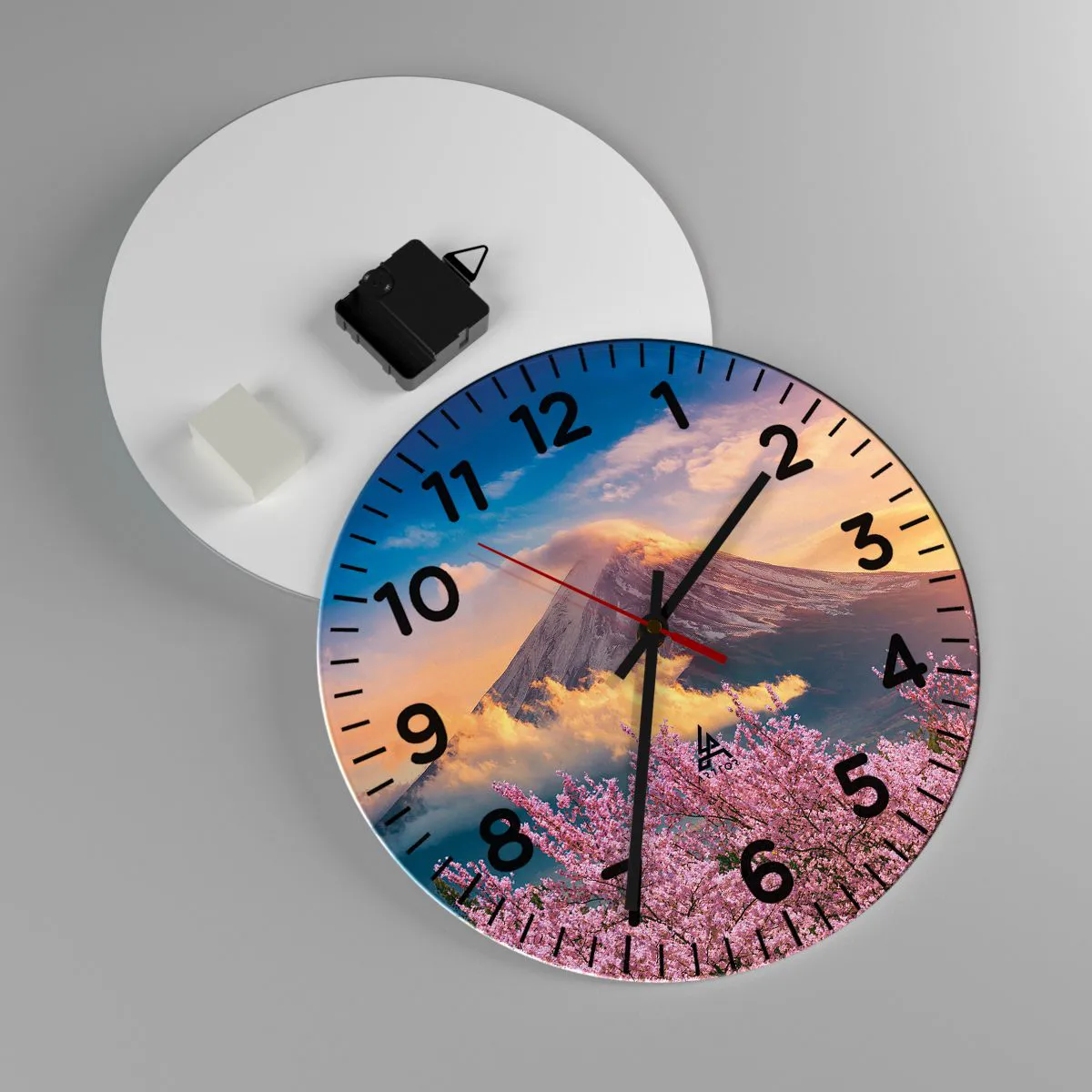 Relógio de parede - Relógio em vidro - Santidade japonesa - 30x30 cm
