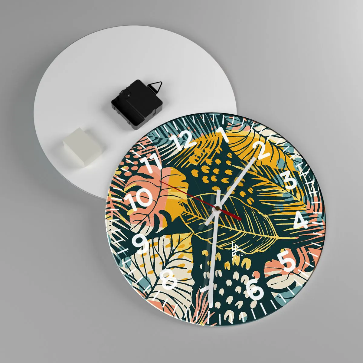 Wanduhr - Glasuhr - Grüne Fantasie - 30x30 cm