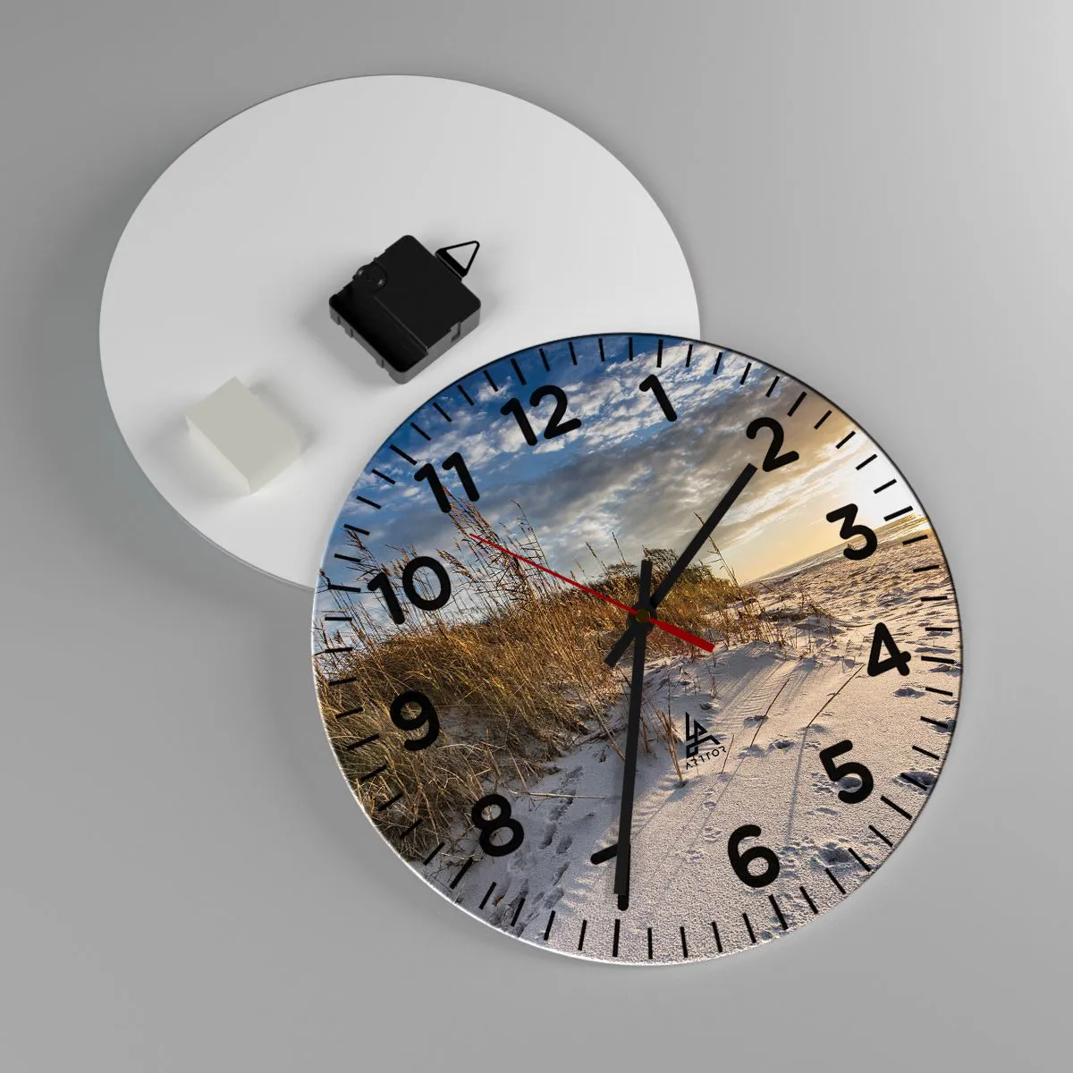 Relógio de parede - Relógio em vidro - Um convite para um passeio - 30x30 cm