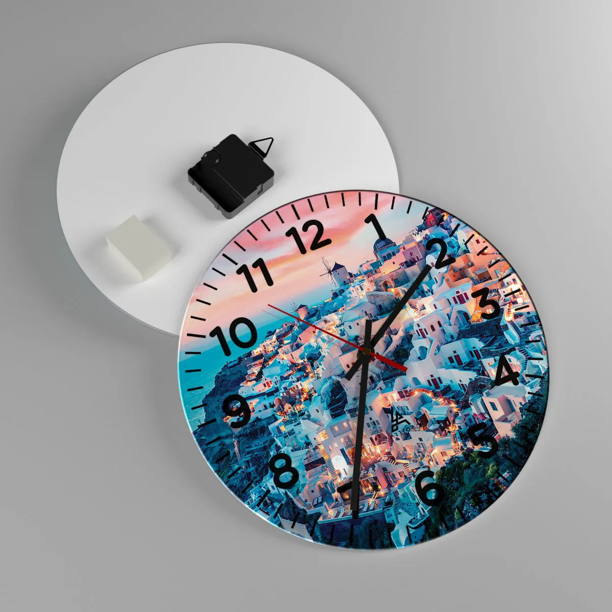 Wanduhr - Glasuhr - Dein toller griechischer Urlaub - 30x30 cm