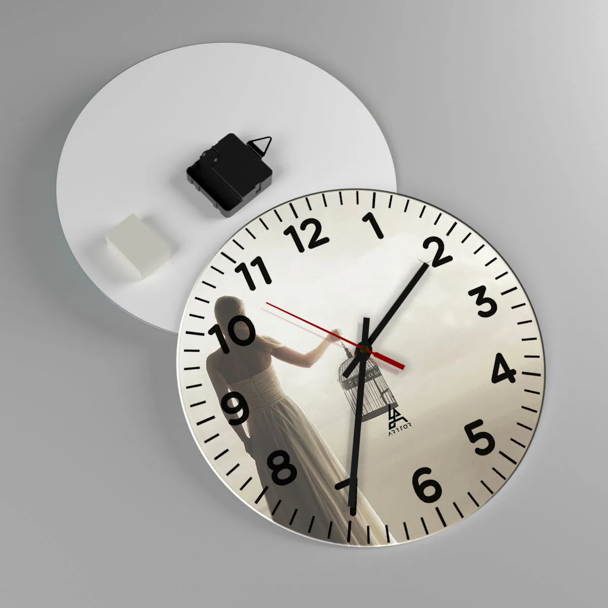 Ceas de perete - Ceas pe sticlă - Fii liberă - 30x30 cm