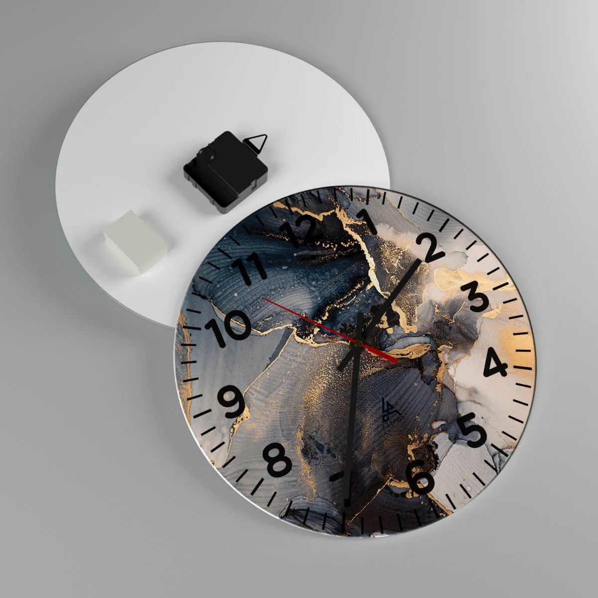 Ceas de perete - Ceas pe sticlă - Viața unei pietre - 30x30 cm