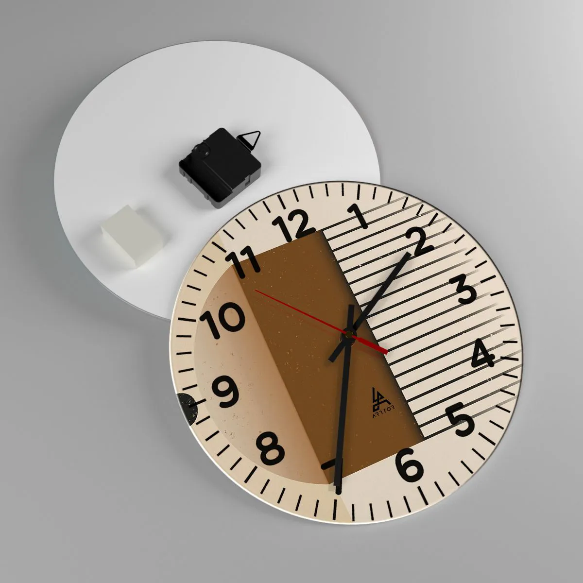 Wall clock - Clock on glass - Different States - 30x30 cm