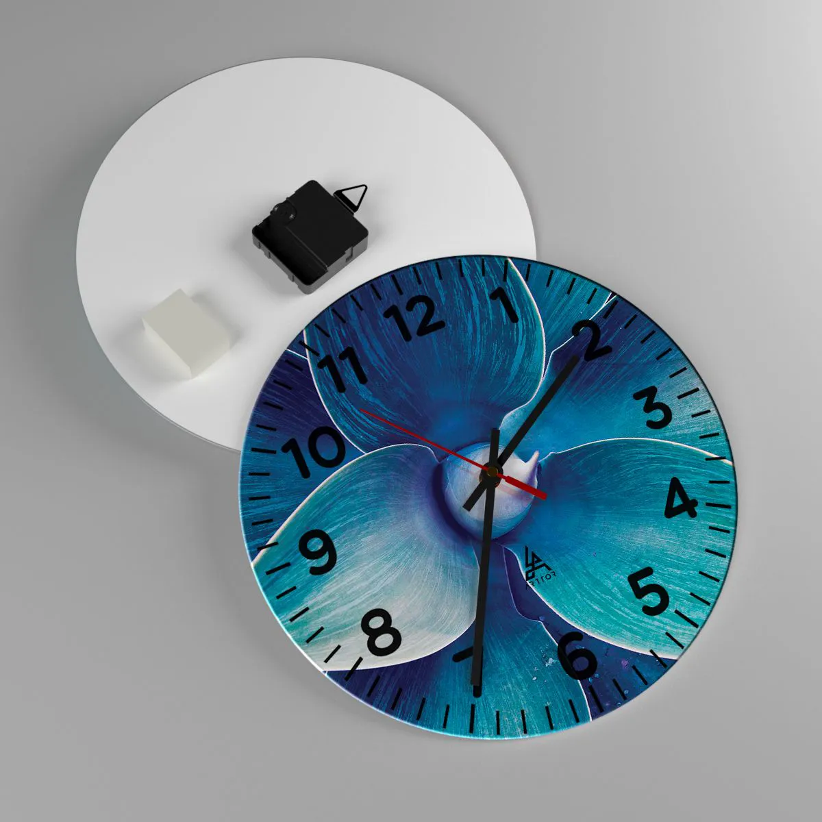 Relógio de parede - Relógio em vidro - O azul do céu - 30x30 cm