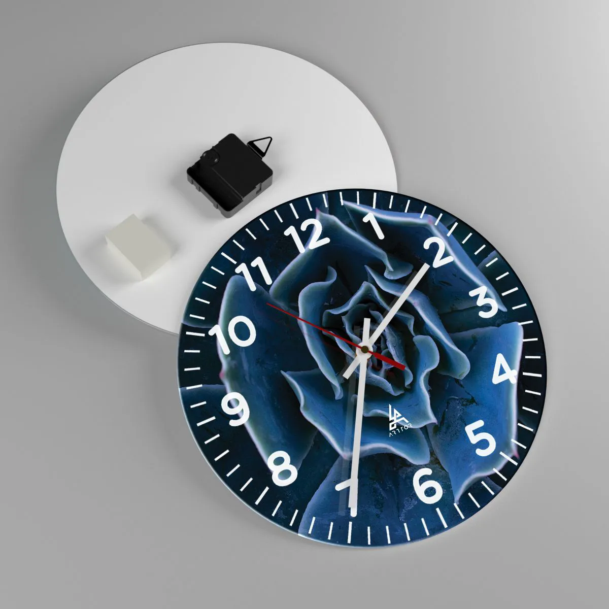 Väggklocka - Klocka på glas - Öknens blomma - 30x30 cm