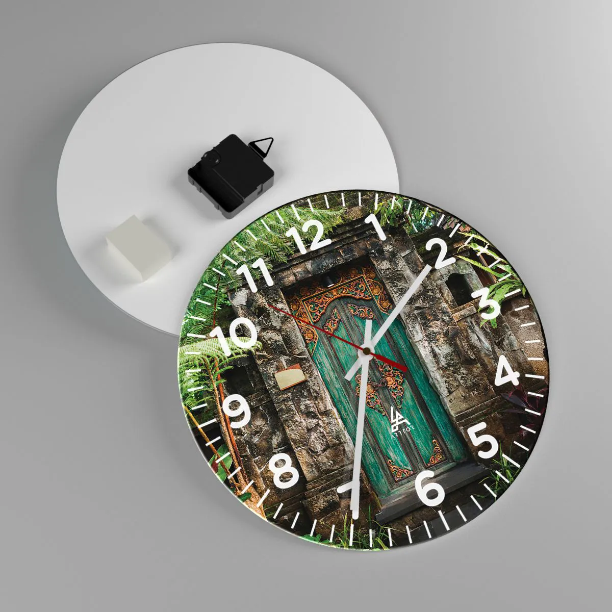 Wanduhr - Glasuhr - Eine Tür zu einer exotischen Welt - 30x30 cm