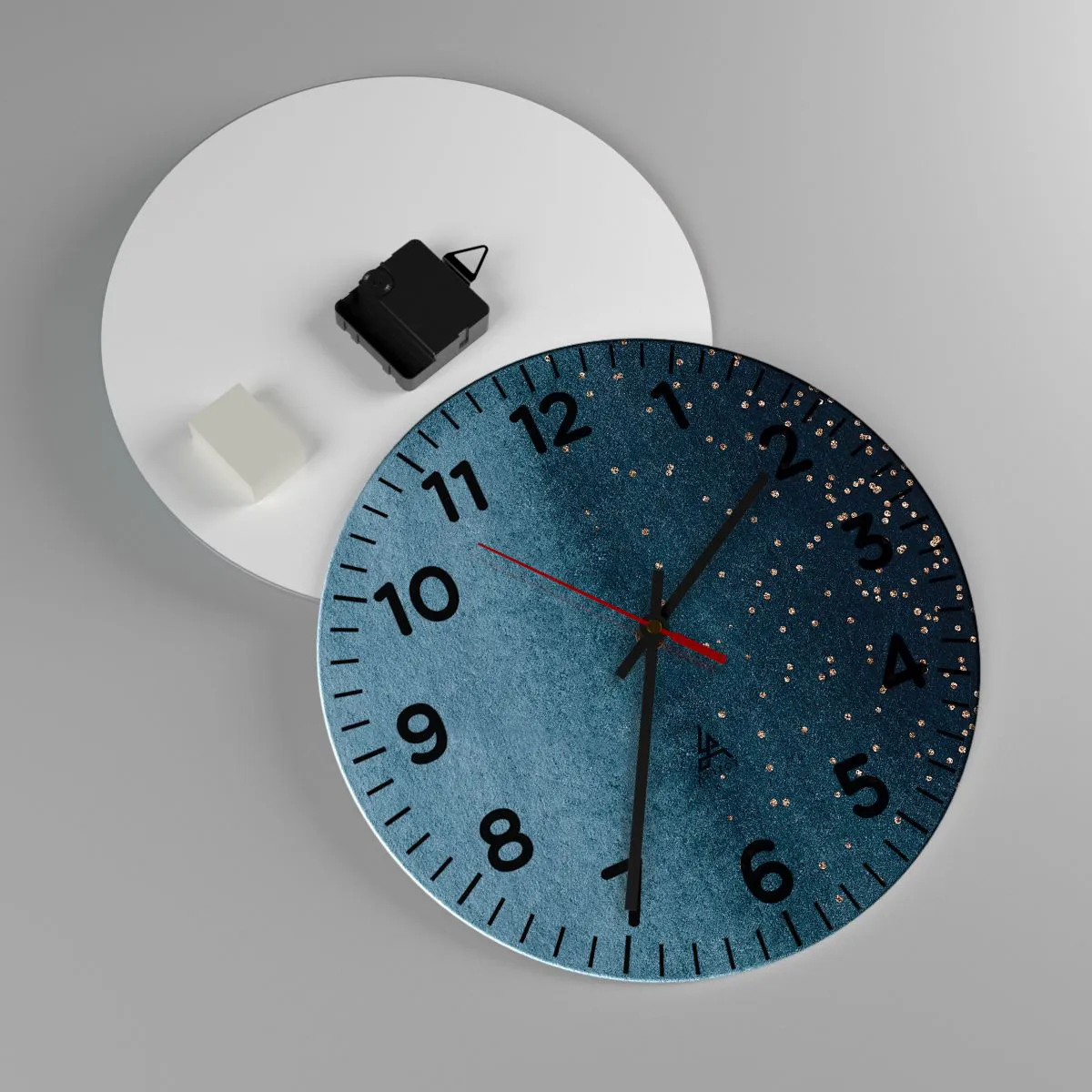 Nástenné hodiny - Kompozícia – modrej fázy - 30x30 cm