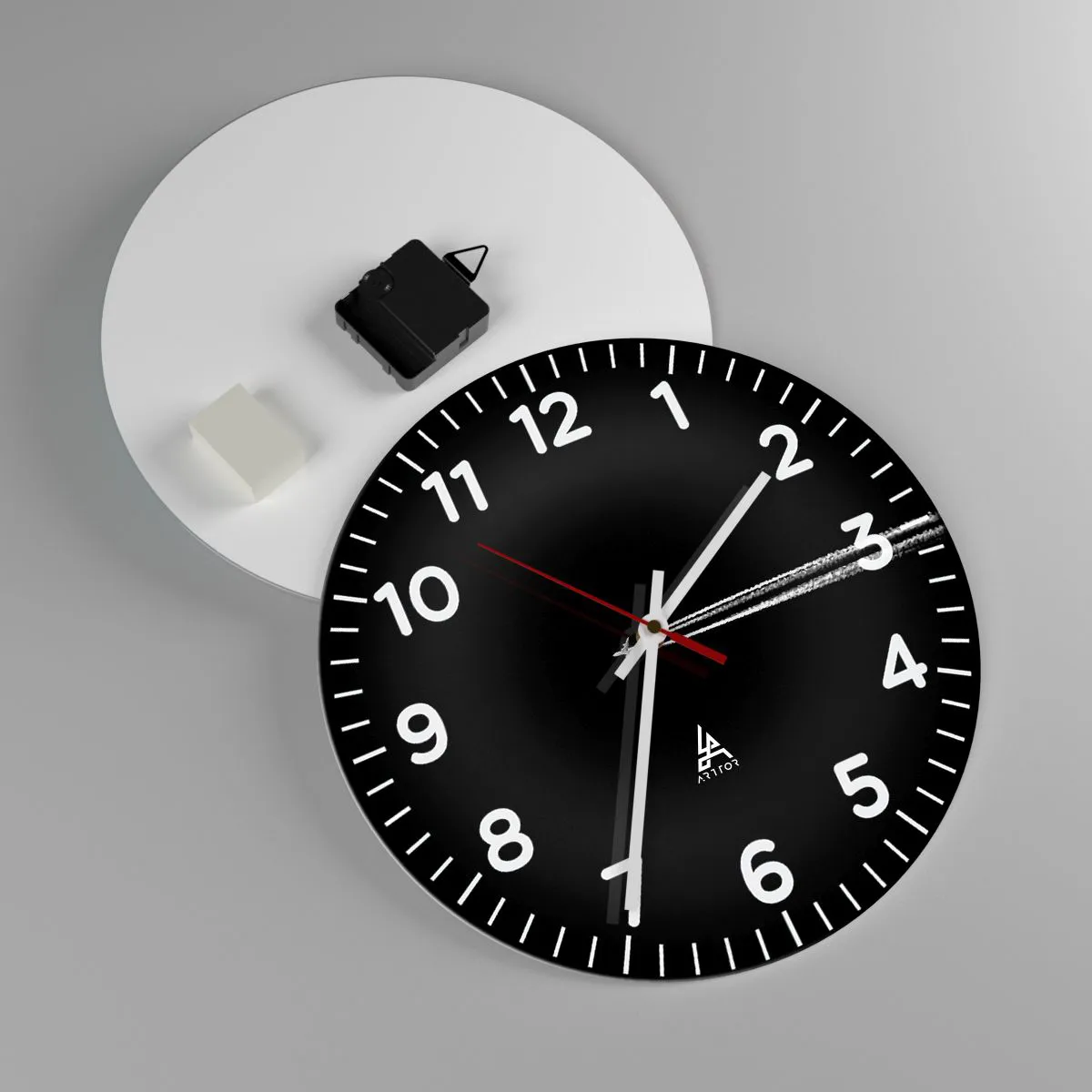 Väggklocka - Klocka på glas - I en annan dimension - 30x30 cm