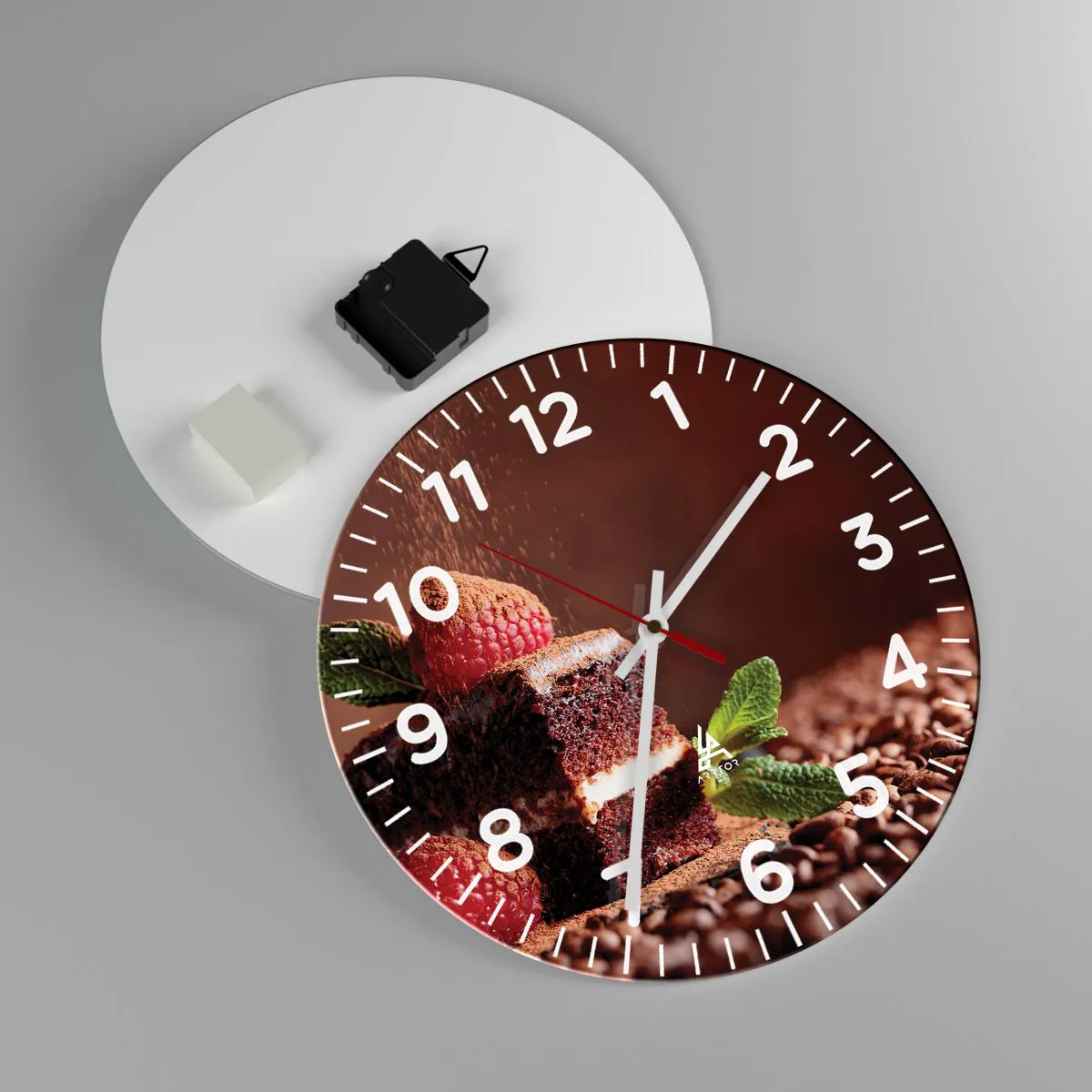 Wall clock - Clock on glass - Life Is Sweet - 30x30 cm