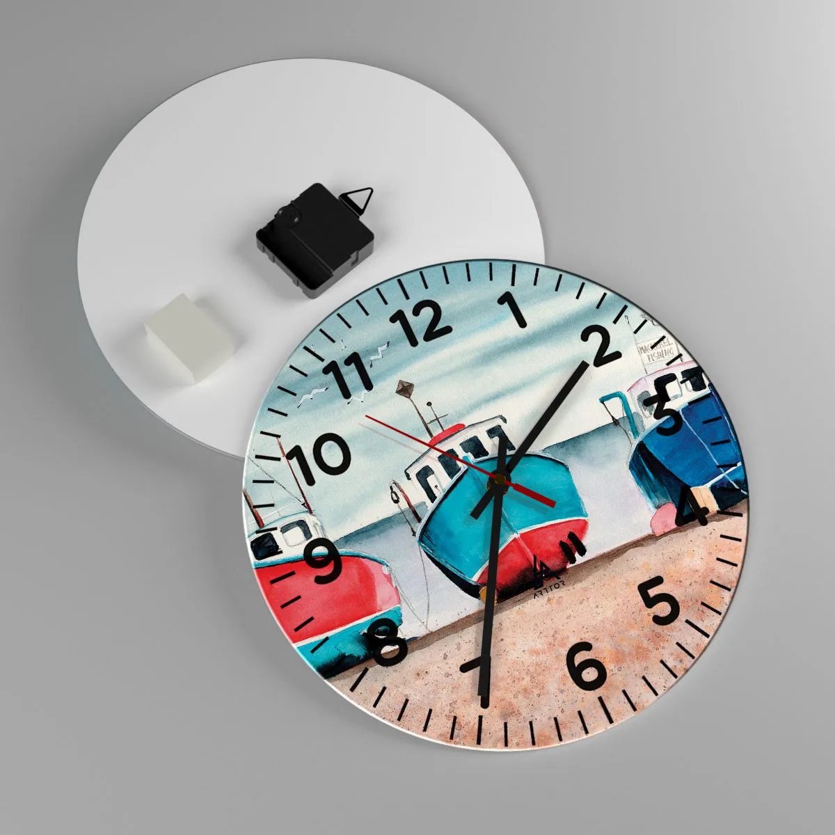 Nástěnné hodiny - Připravené na úlovek - 30x30 cm