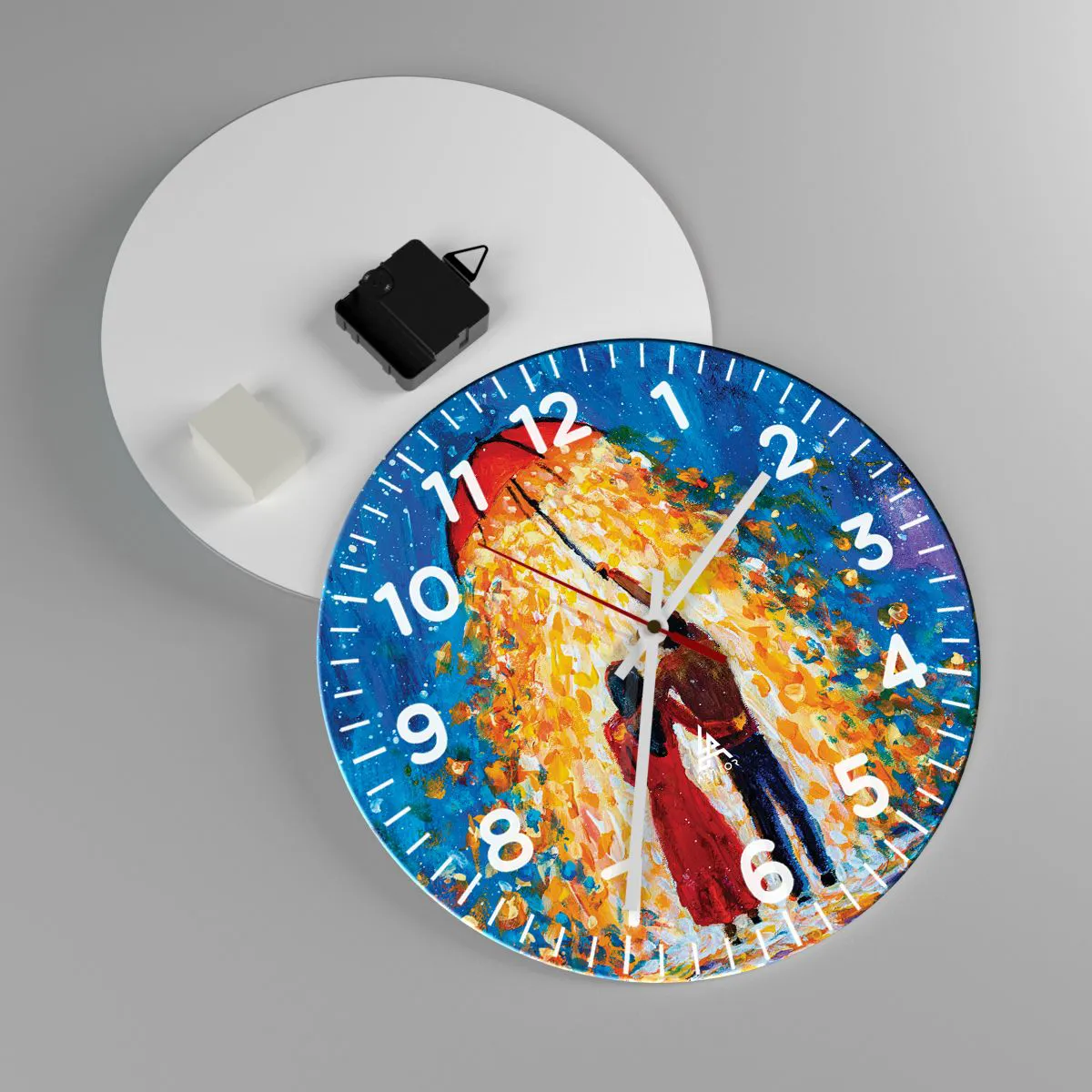 Väggklocka - Klocka på glas - Magi på en regnig kväll? - 30x30 cm