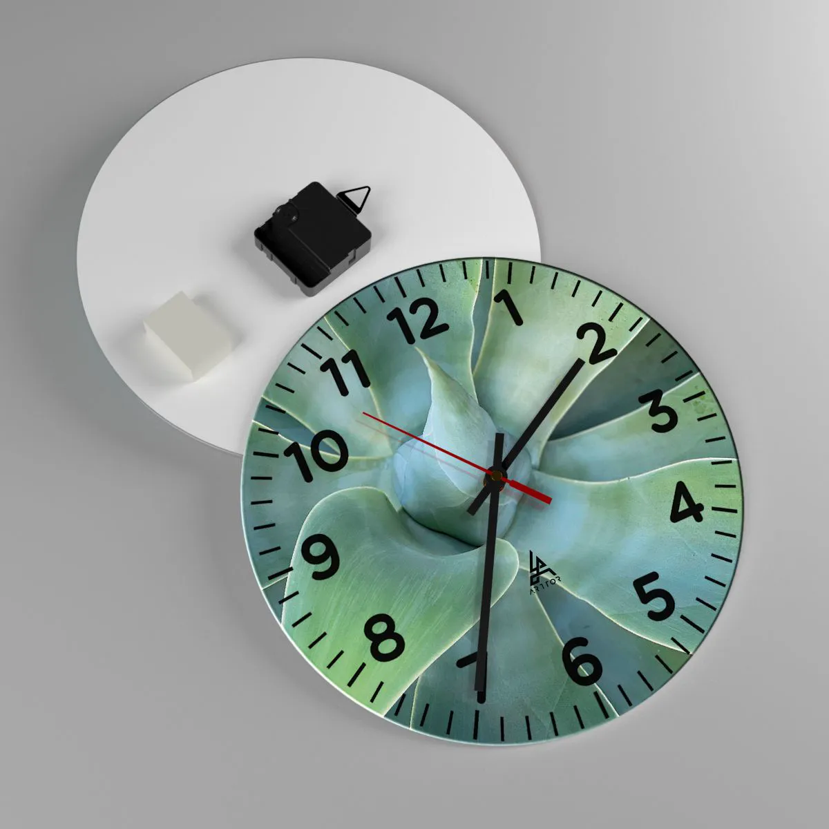 Väggklocka - Klocka på glas - Det gröna föds - 30x30 cm