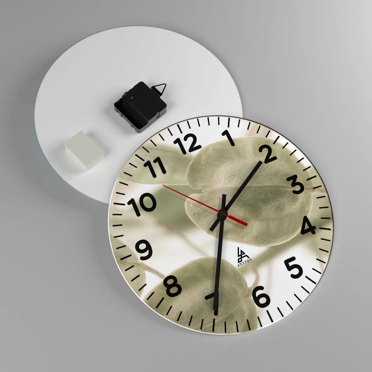 Zegar ścienny - Na początku były listki… - 30x30 cm