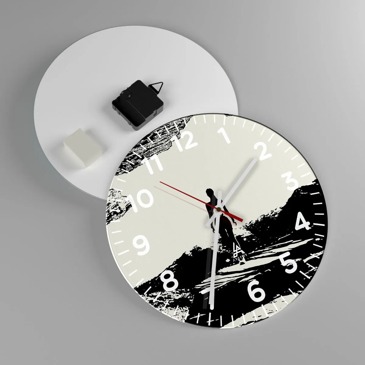 Ceas de perete - Ceas pe sticlă - O nouă înfățișare - 30x30 cm