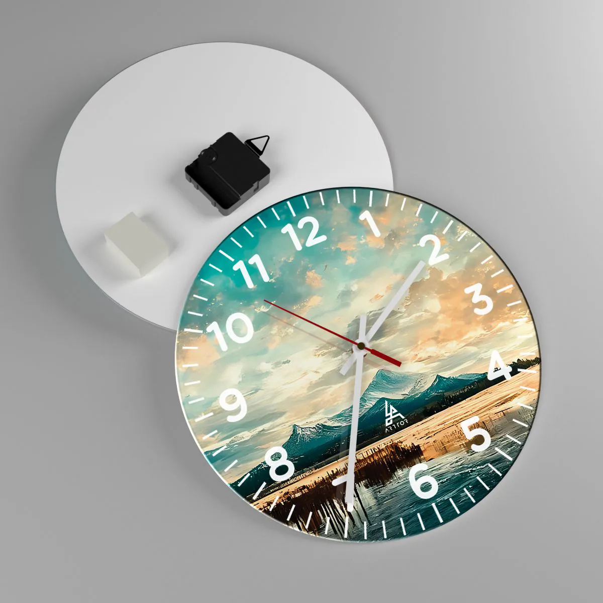 Wanduhr - Glasuhr - Unter dem Schutz des Himmels - 30x30 cm