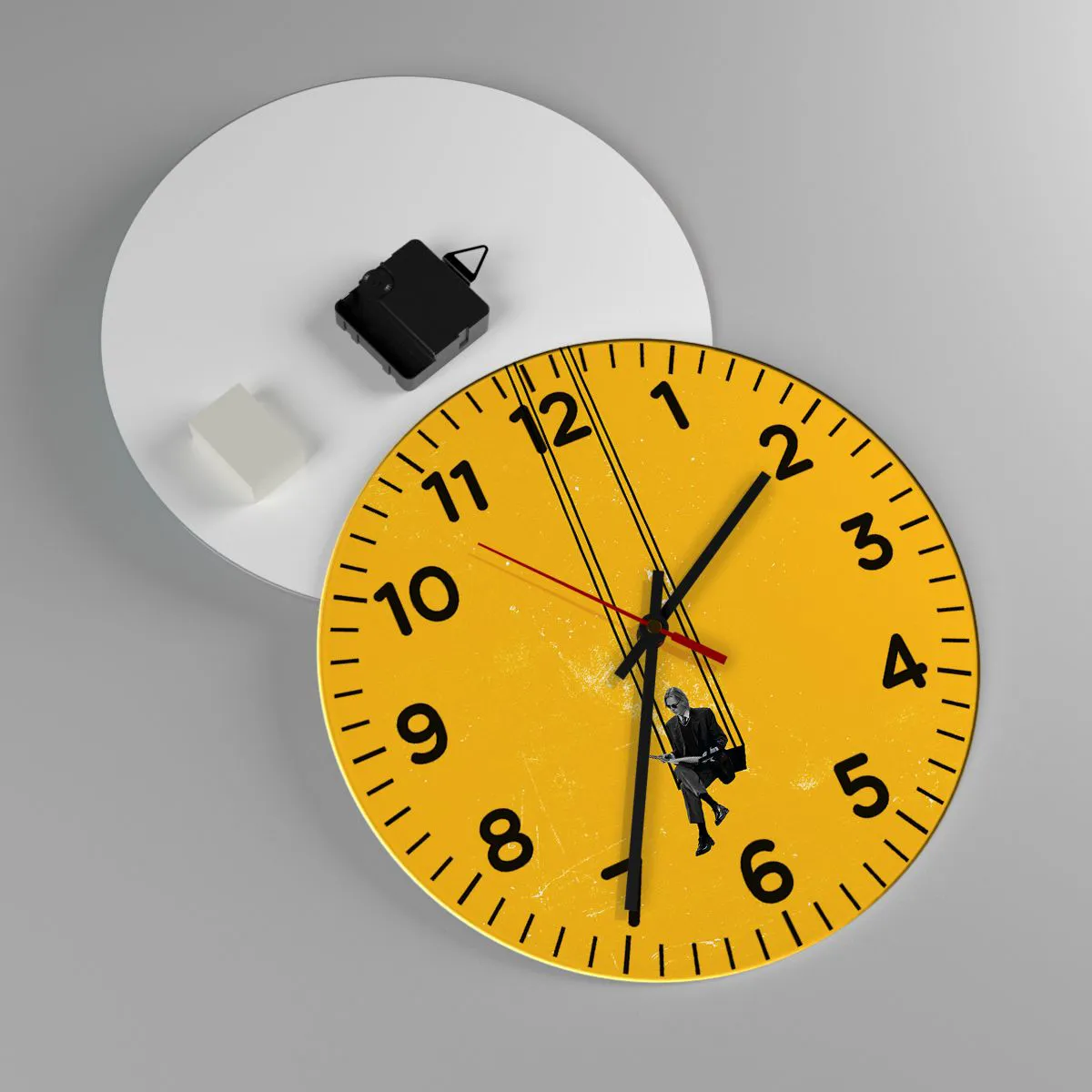 Wanduhr - Glasuhr - Tag wie jeder andere - 30x30 cm