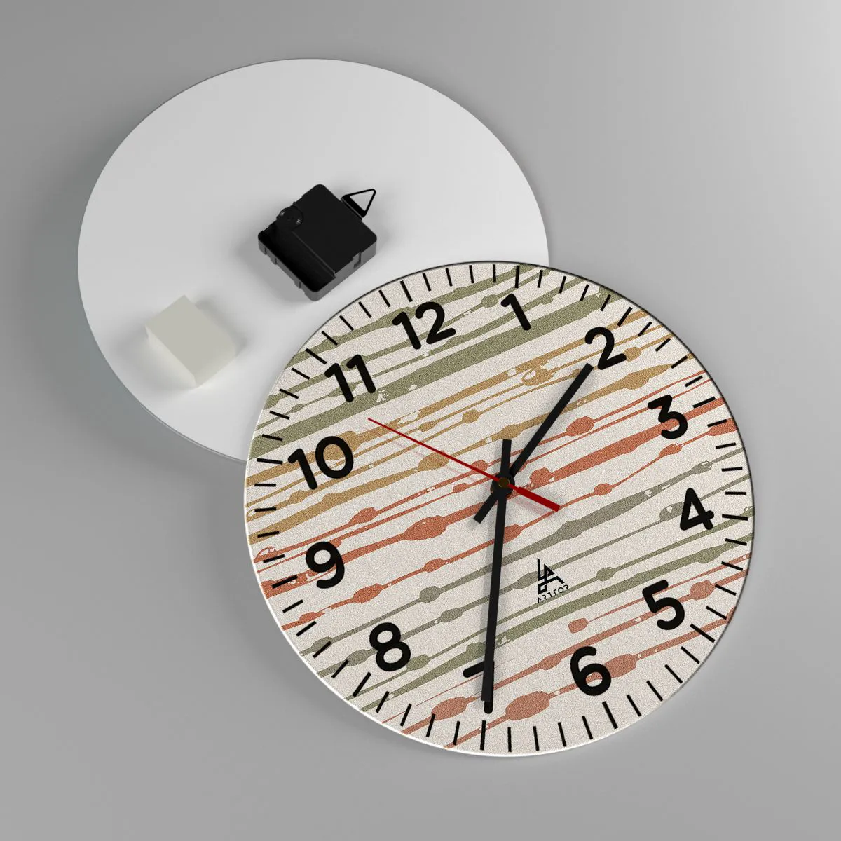Wall clock - Clock on glass - Musical Colour Notation - 30x30 cm