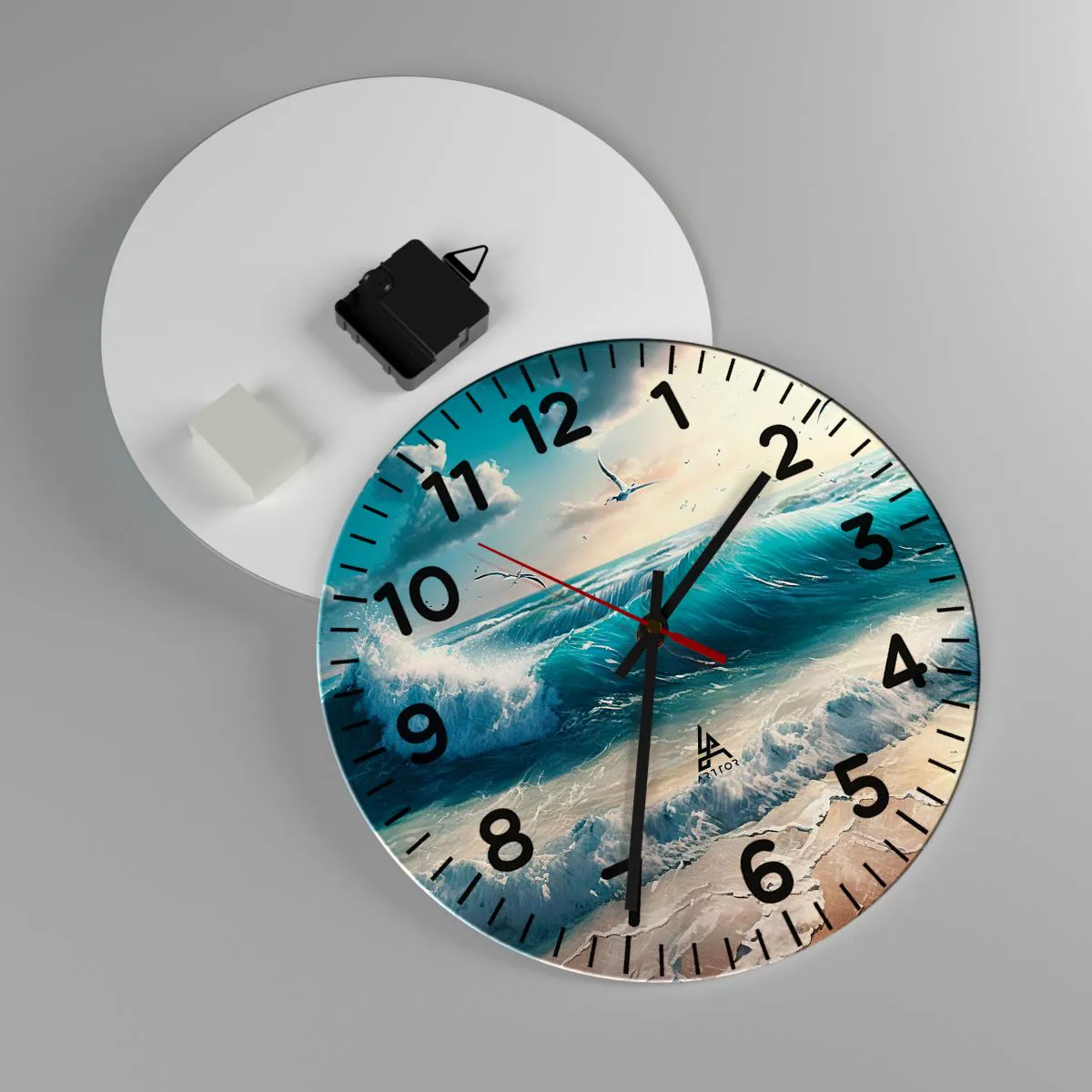 Relógio de parede - Relógio em vidro - Cantarola apenas para si - 30x30 cm