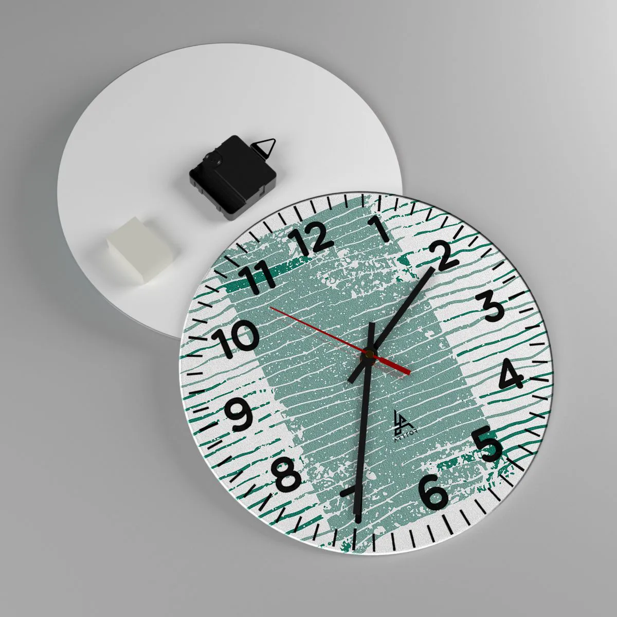 Wanduhr - Glasuhr - Marine Abstraktion - 30x30 cm