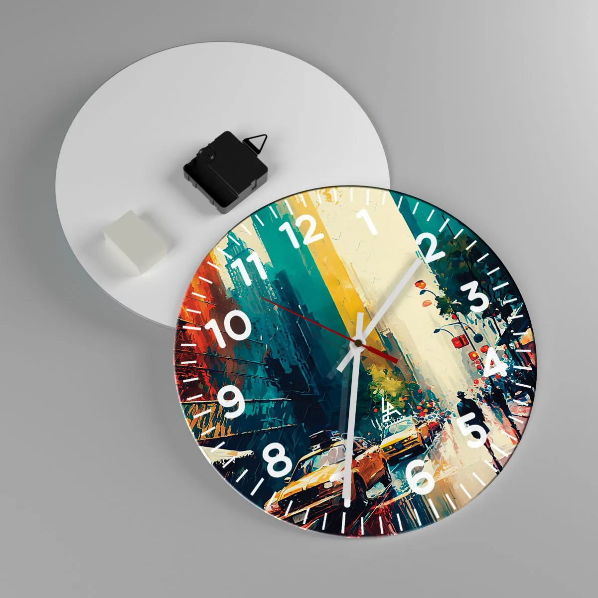 Nástěnné hodiny - New York – tady je i déšť barevný - 30x30 cm